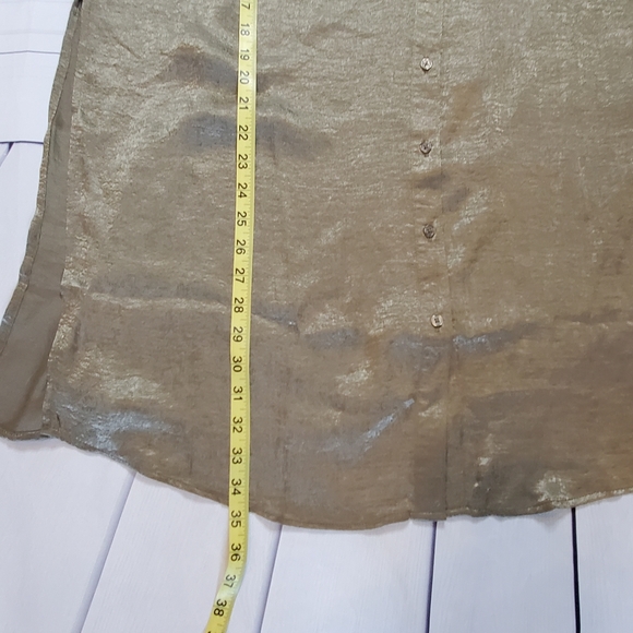 Roaman's silky blouse army green plus sz 12W - Picture 6 of 11